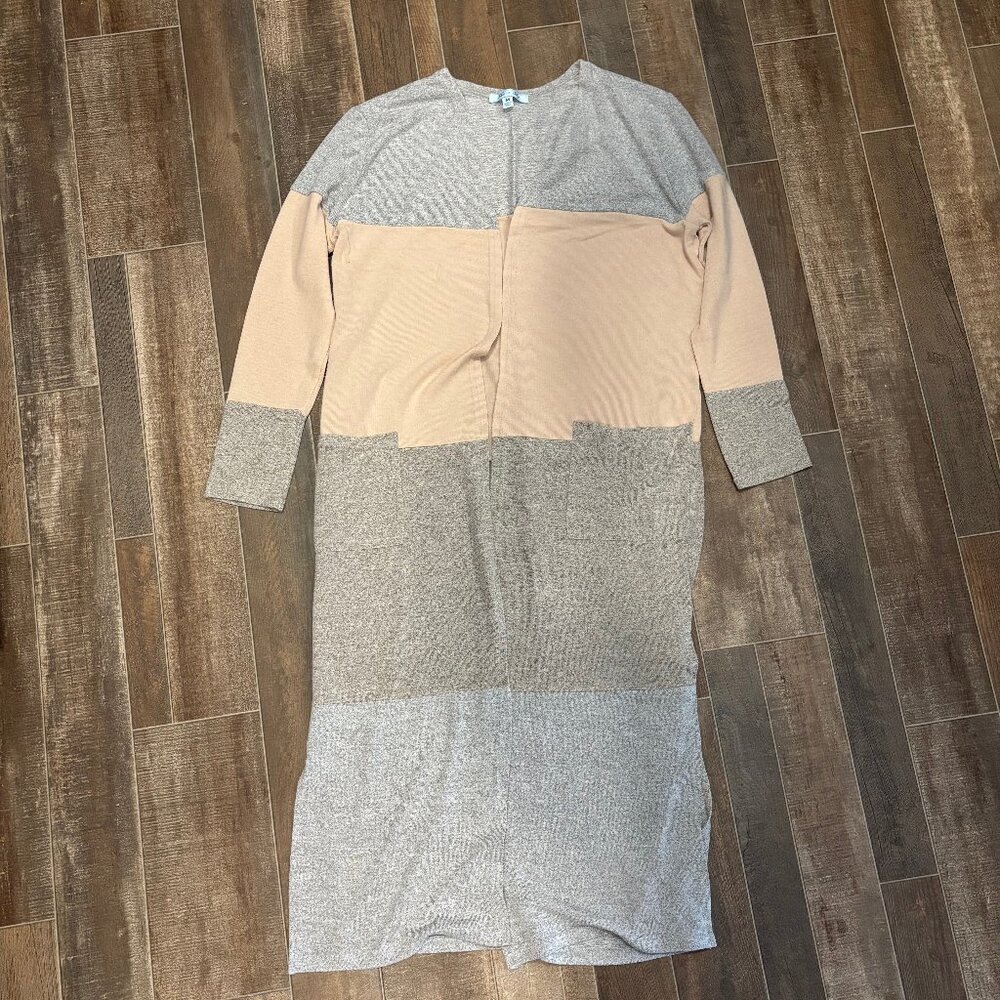 She & Sky colorblock lightweight duster sweater size M